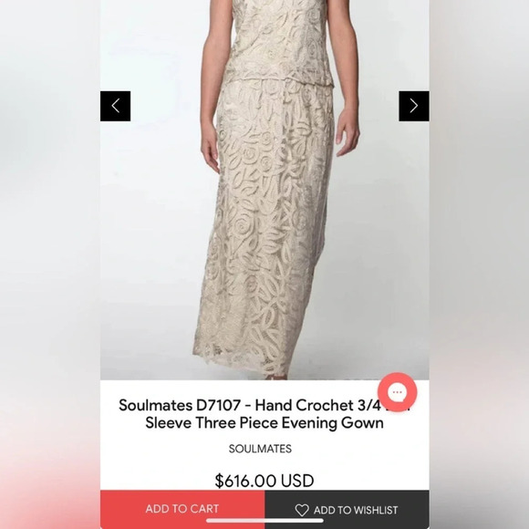 soulmates champagne Hand crafted silk ribbon beaded 3 Piece Evening Gown MOB MOG - Picture 2 of 16